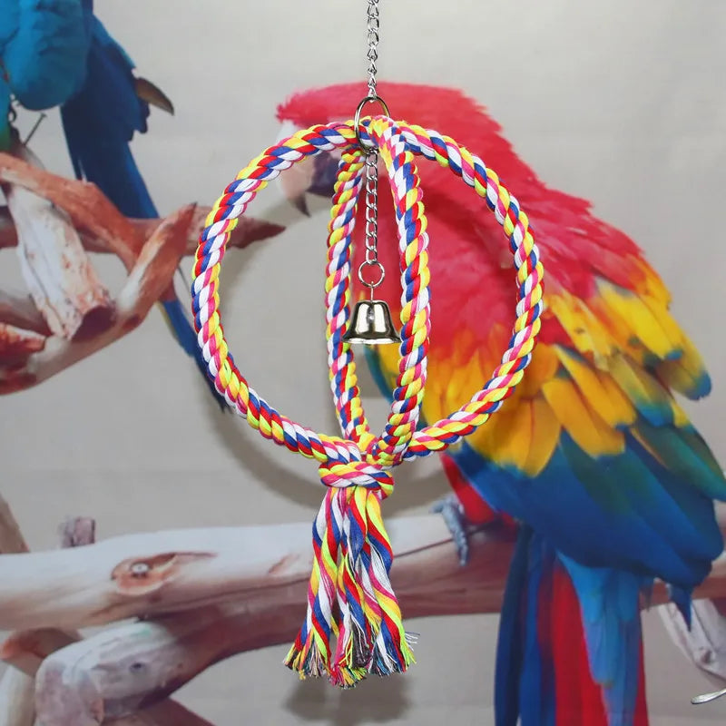 Parrot Rope Hanging Braided Budgie Chew Rope Bird Cage