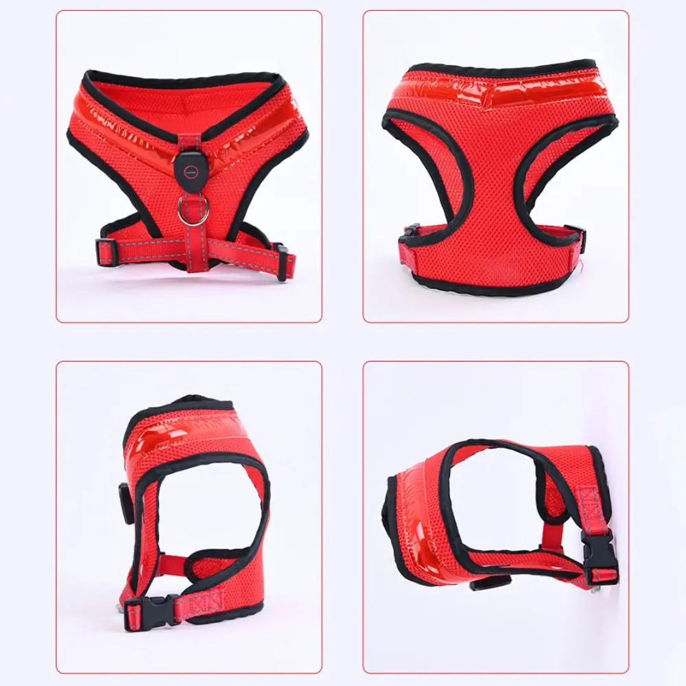 Pet Dog Supplies Luminous Pet LED Harness Rechargeable Breathable