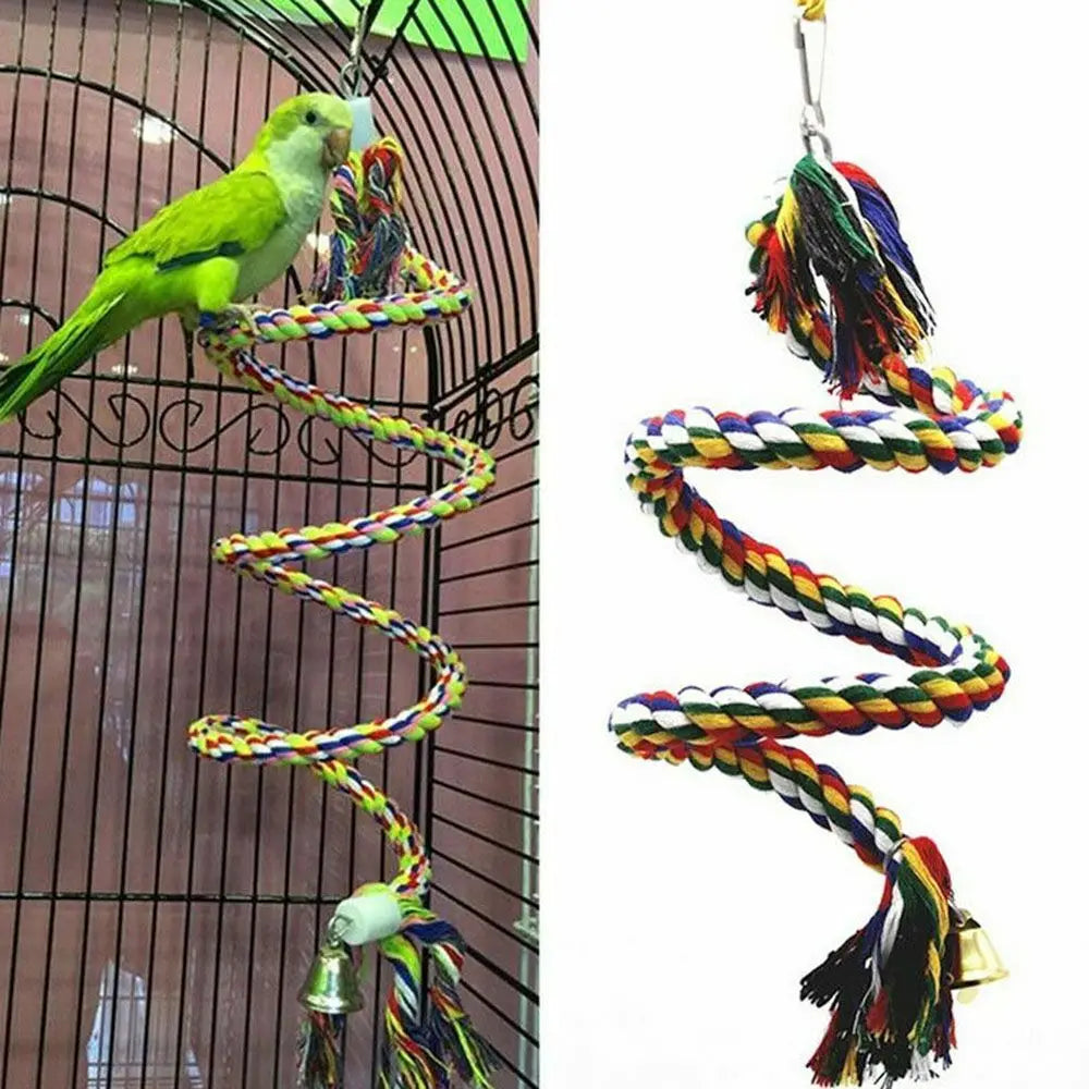 Parrot Rope Hanging Braided Budgie Chew Rope Bird Cage