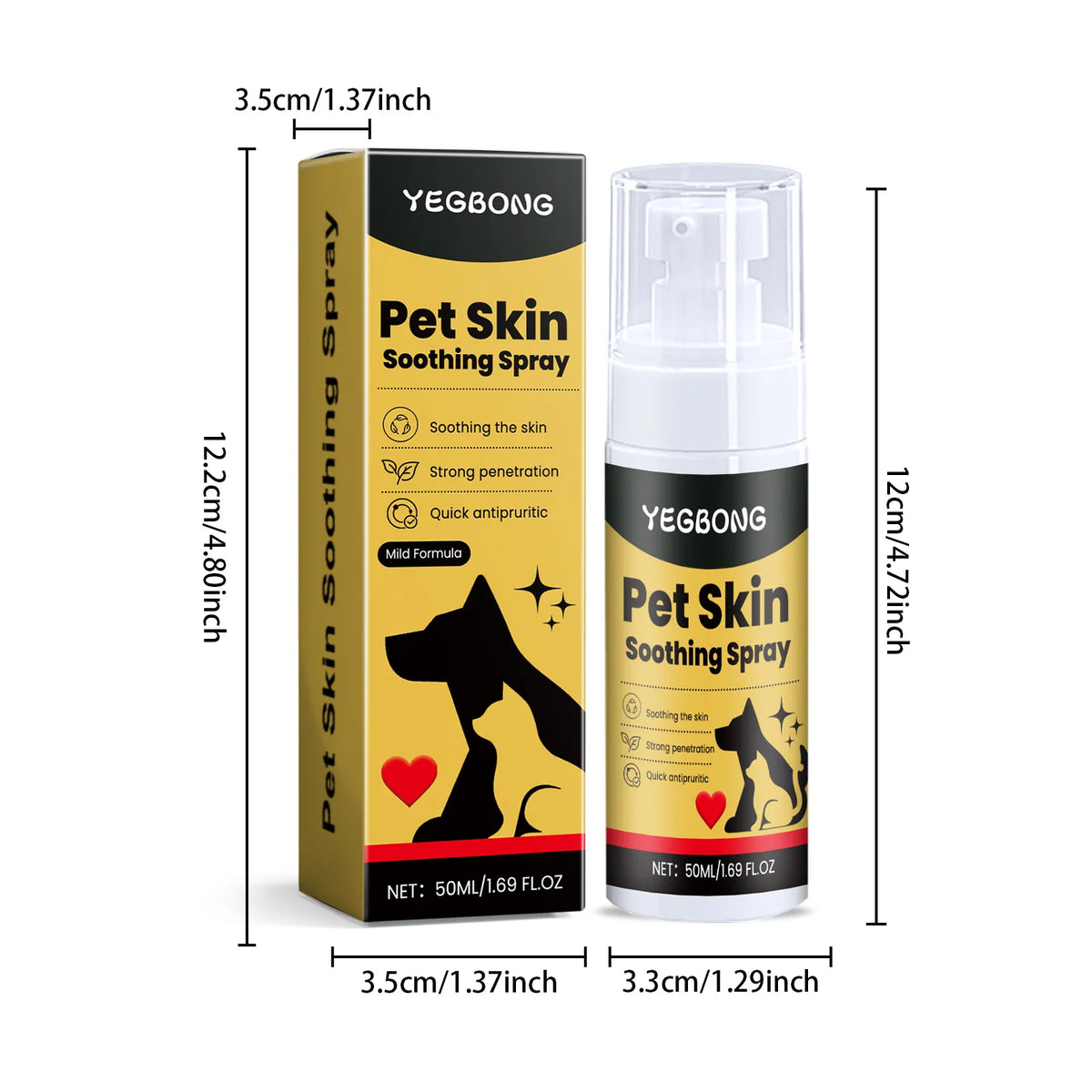 Pet Skin Care Spray Relieve Discomfort for Dogs Cat Flea Lice Control