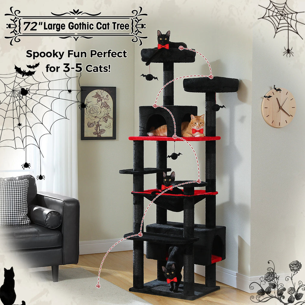 Large Cat Tree and Tower for Indoor Cats With Sisal-Covered Scratching Posts