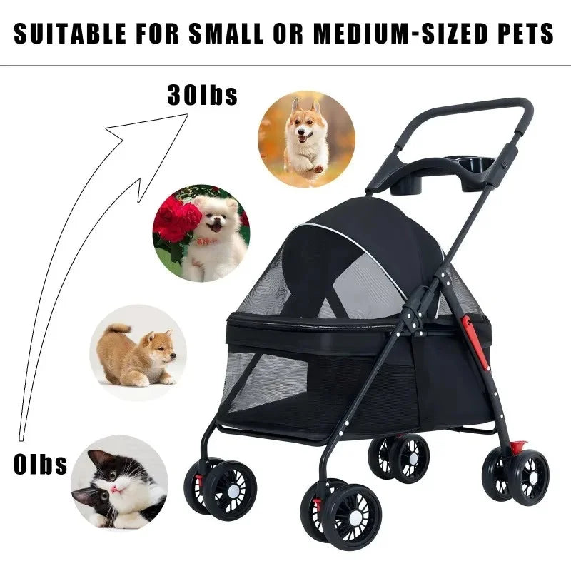Pet cart, baby cart, small pet cart, lightweight and foldable, suitable for outdoor travel