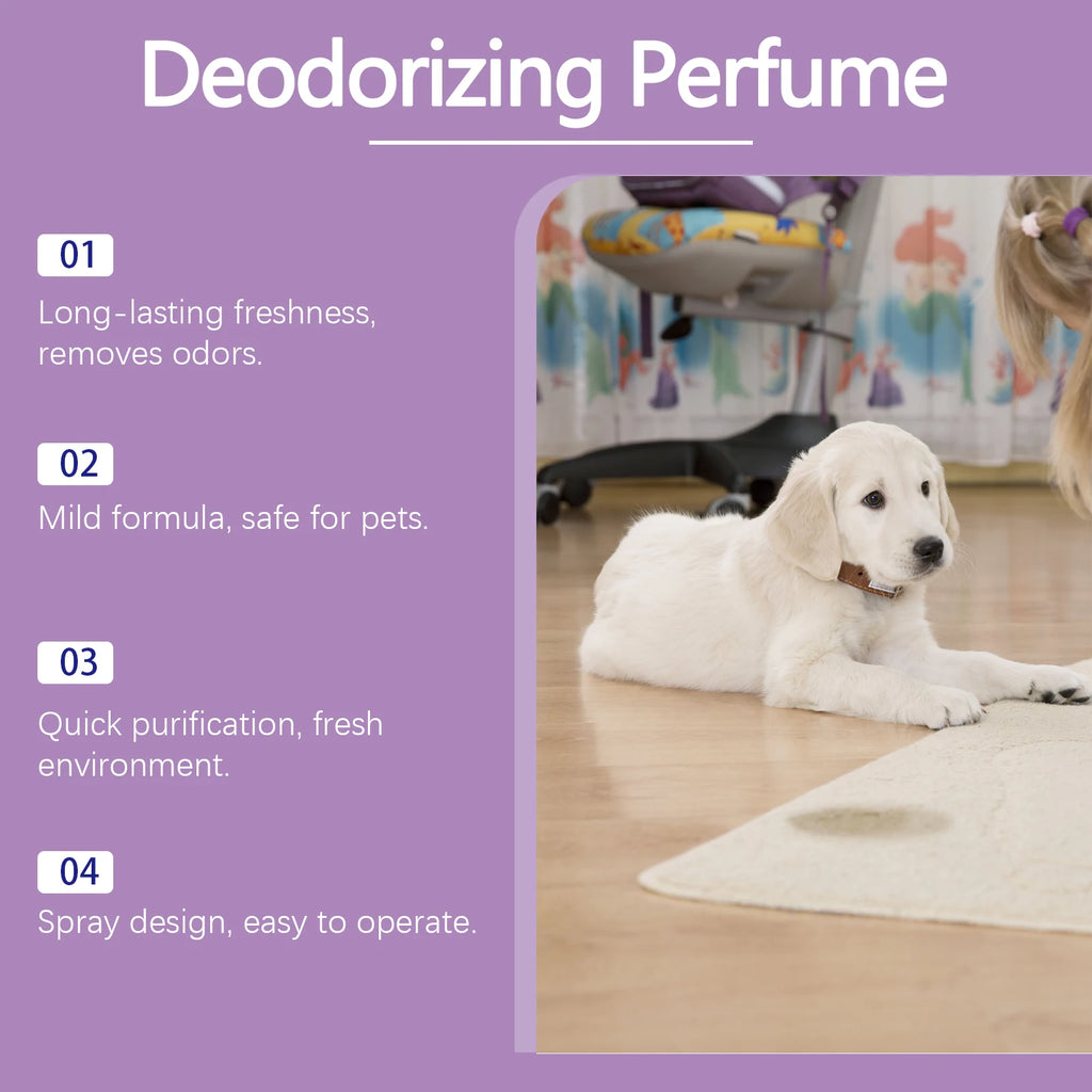 50ML Pet Deodorize Spray Gentle Formula Cleaning Dirts Refreshing Eliminate Bad Odors