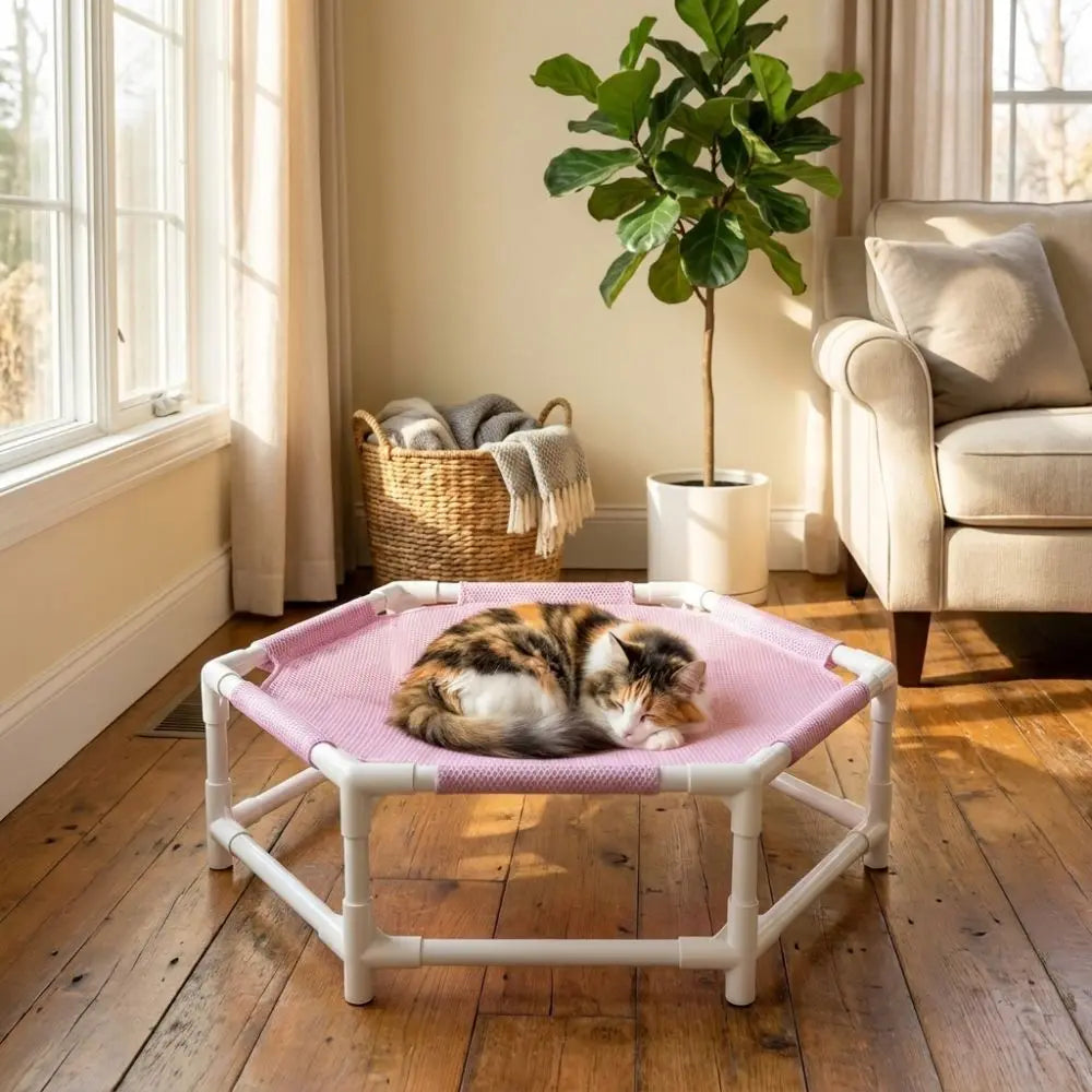 Lightweight Folding Cat Elevated Bed Portable Removable Cat Hammock