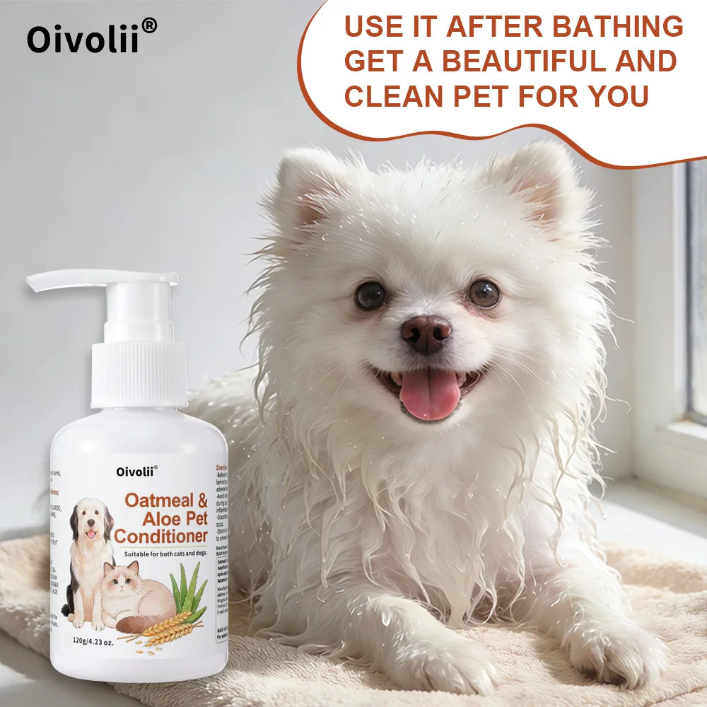 Oatmeal Aloe Pet Conditioner Smooths Prevents Tangling Moisturizing Formula