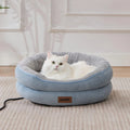 Cat Heating Bed Indoor - Adiustable Temperature Pet Heating Pad with Timer and Chew Resistant Cord, Washable Puppy Bed with