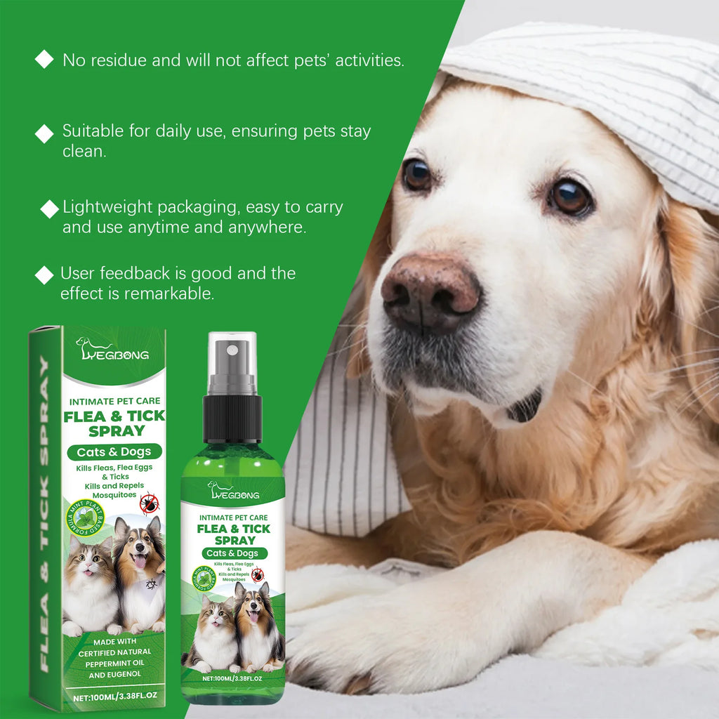 YEGBONG Flea Tick Spray Effective Insect Repellent Eliminate Odor Long Lasting