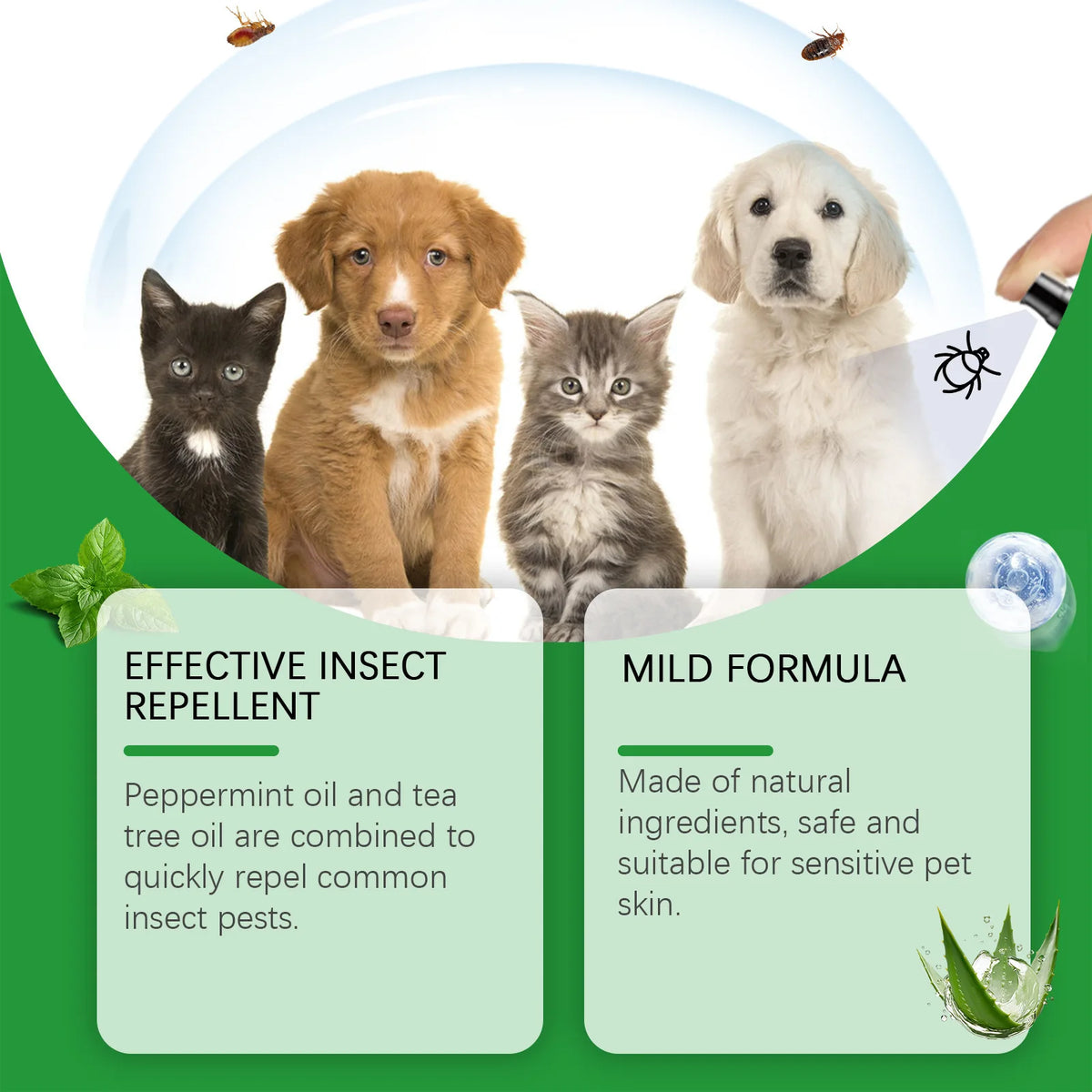 YEGBONG Flea Tick Spray Effective Insect Repellent Eliminate Odor Long Lasting