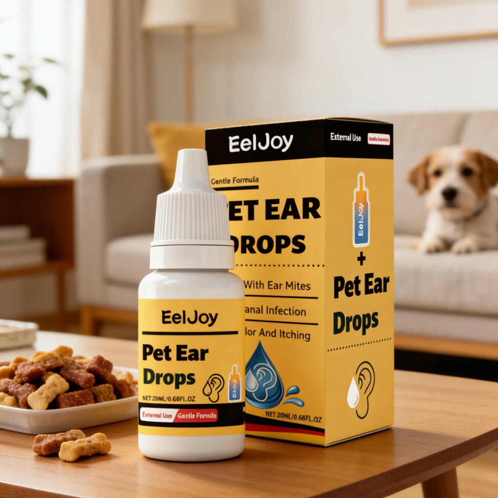 EelJoy Pet Ear Drops for Dog Cat Anti Itch Anti Mite Soothing Skin Moisturizing