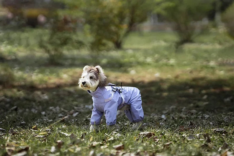 Dog Raincoat with Harness Waterproof Pet Rain Jacket for Small Dogs