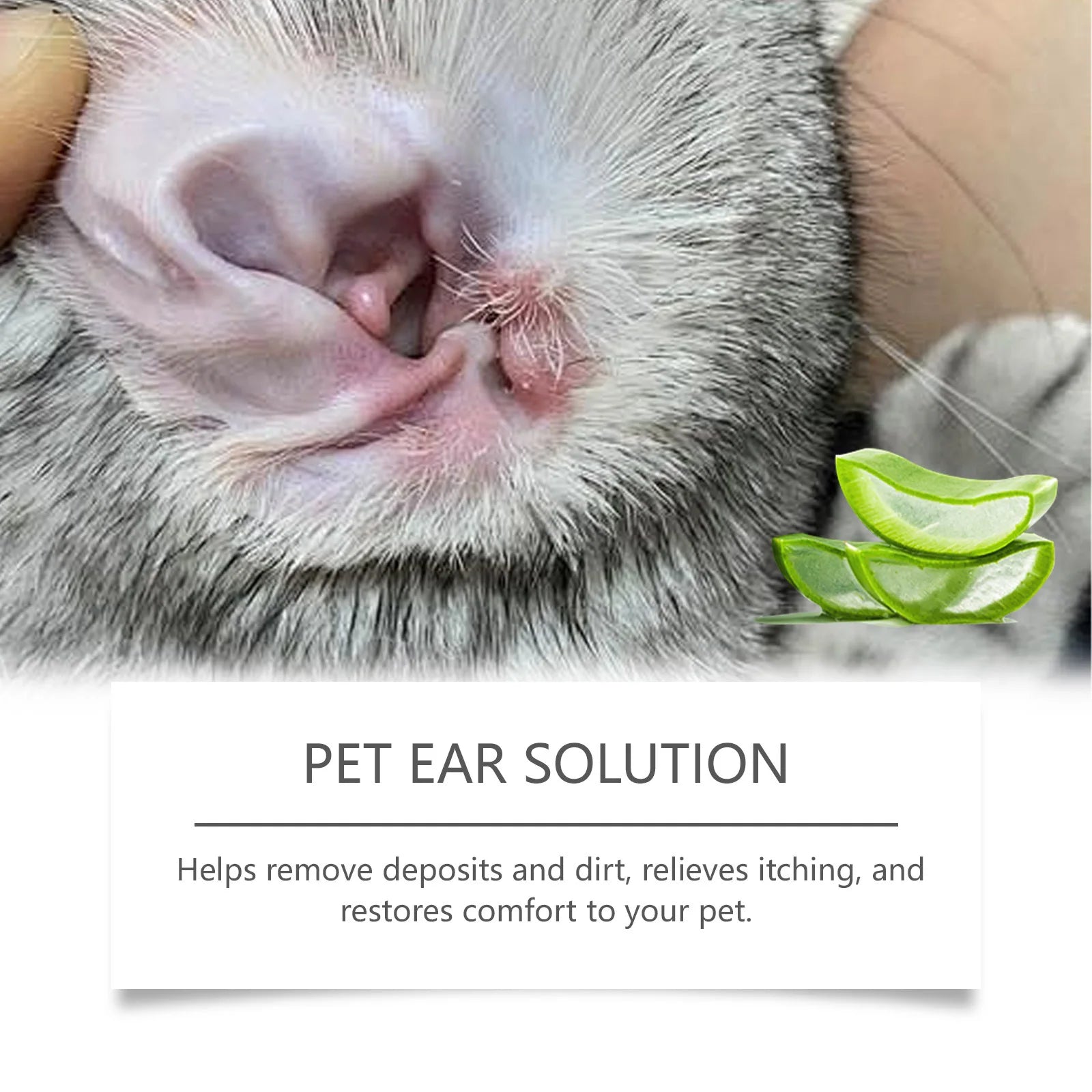 EelJoy Pet Ear Drops for Dog Cat Anti Itch Anti Mite Soothing Skin Moisturizing