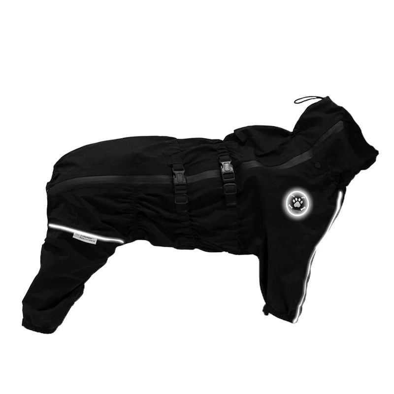 Waterproof Pet Dog Jacket Reflective Rain Dog Coat Red Dog Jumpsuits