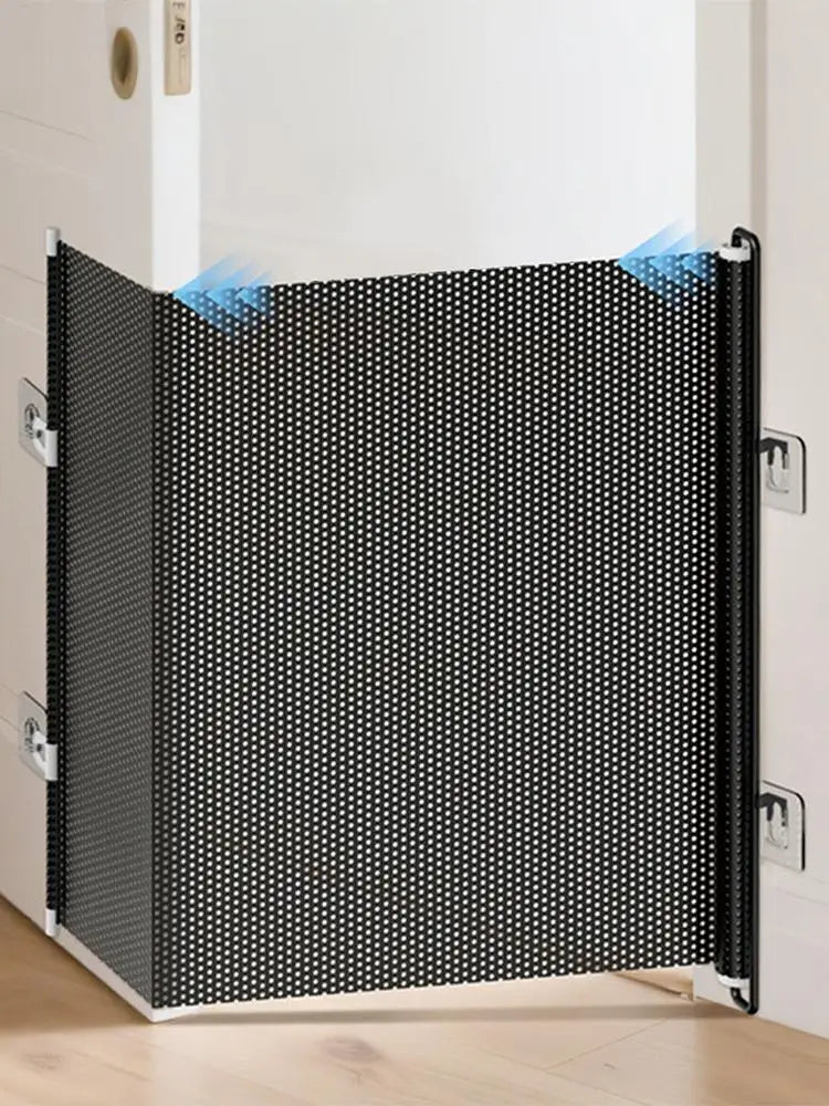 Retractable Pet Gate No Drilling Door Barrier Indoor Retractable Stair Barrier for Home