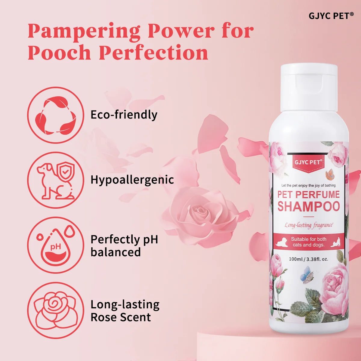 Perfumed Pet Shampoo for Dogs Cats | Natural Long Lasting Fragrance Odor Control