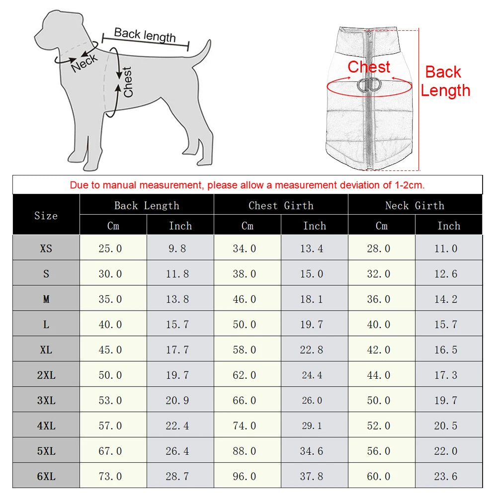 Pet Dog Jacket Warm Winter Clothes For Small Large Dogs Labrador