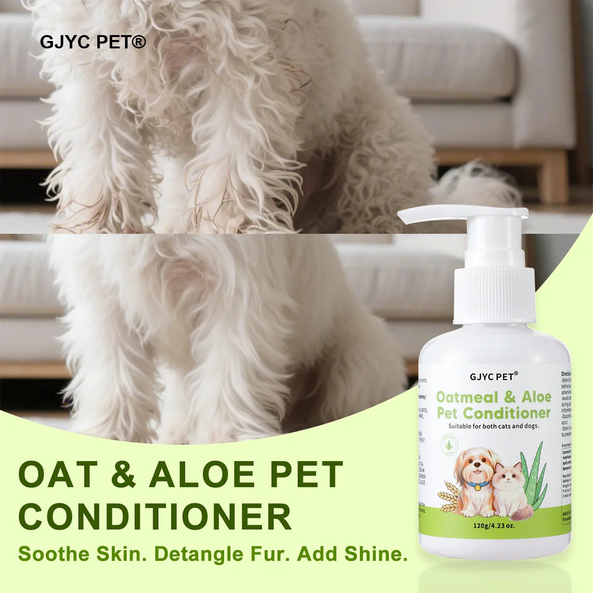 Oatmeal Aloe Pet Conditioner Smooths Prevents Tangling Moisturizing Formula