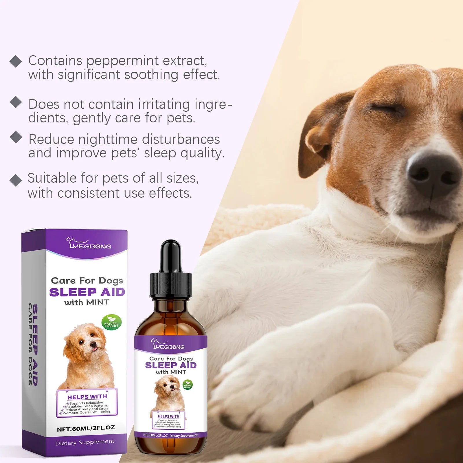 YEGBONG Dog Sleep Support Drops Reduce Anxiety Night Sedation