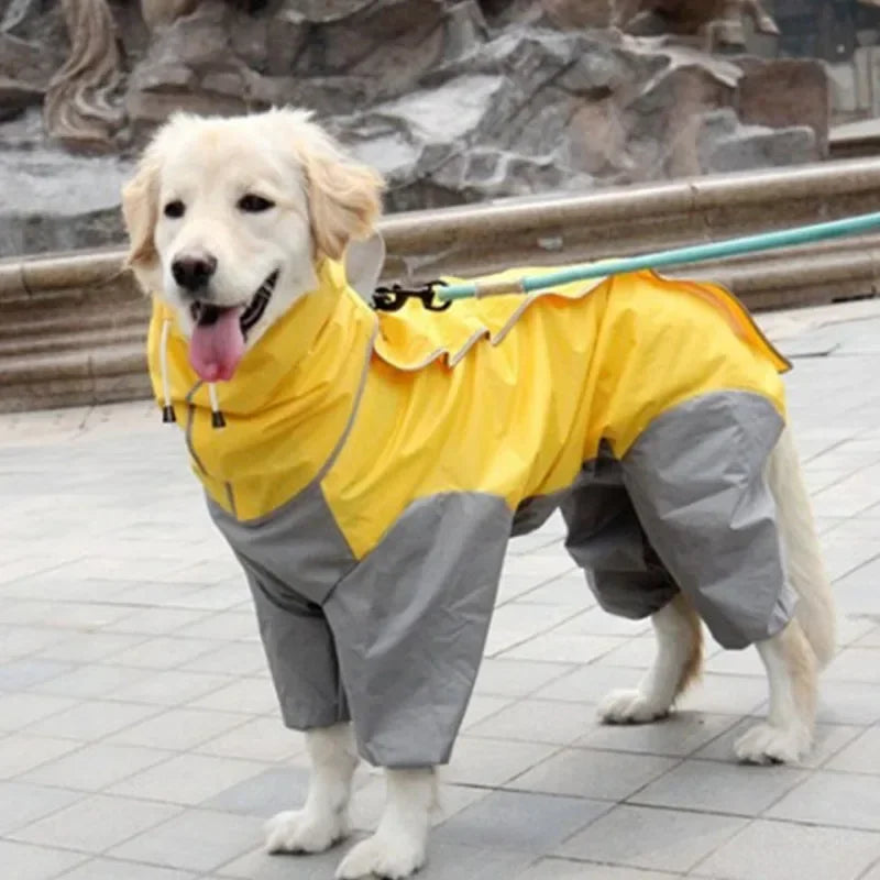 Waterproof Dog Raincoat Hoodie Jacket Rain Poncho Pet Rainwear