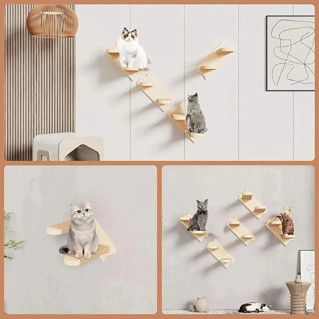 Wooden cat climbing frame