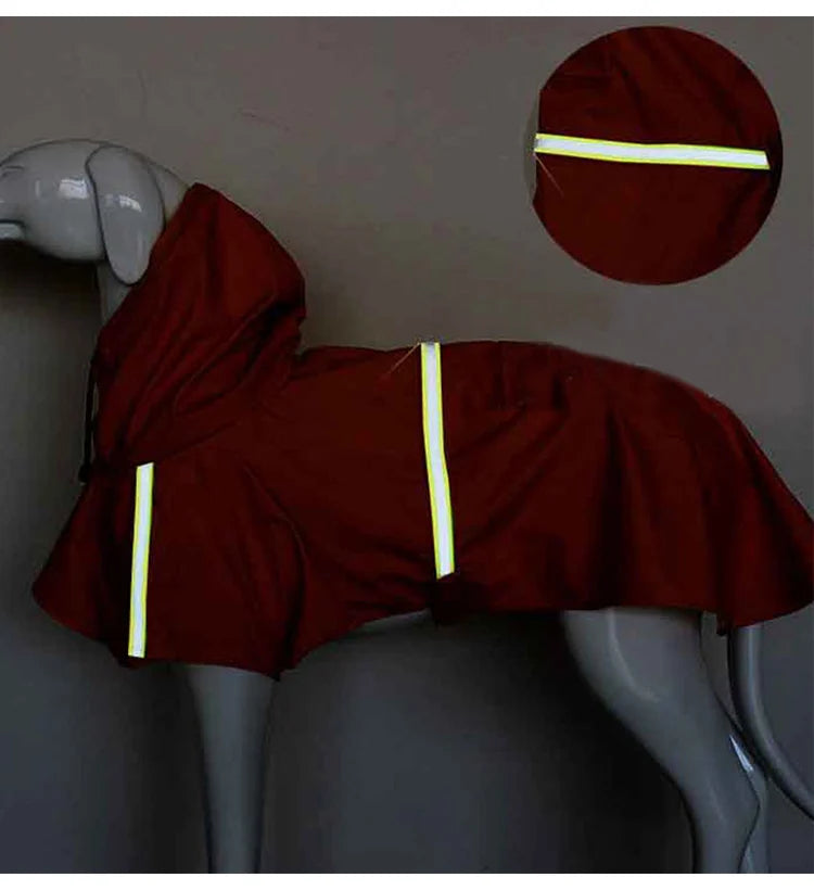 Large Dog Raincoat Corgi Cloak Style Puppy Waterproof Dog Clothes Reflective