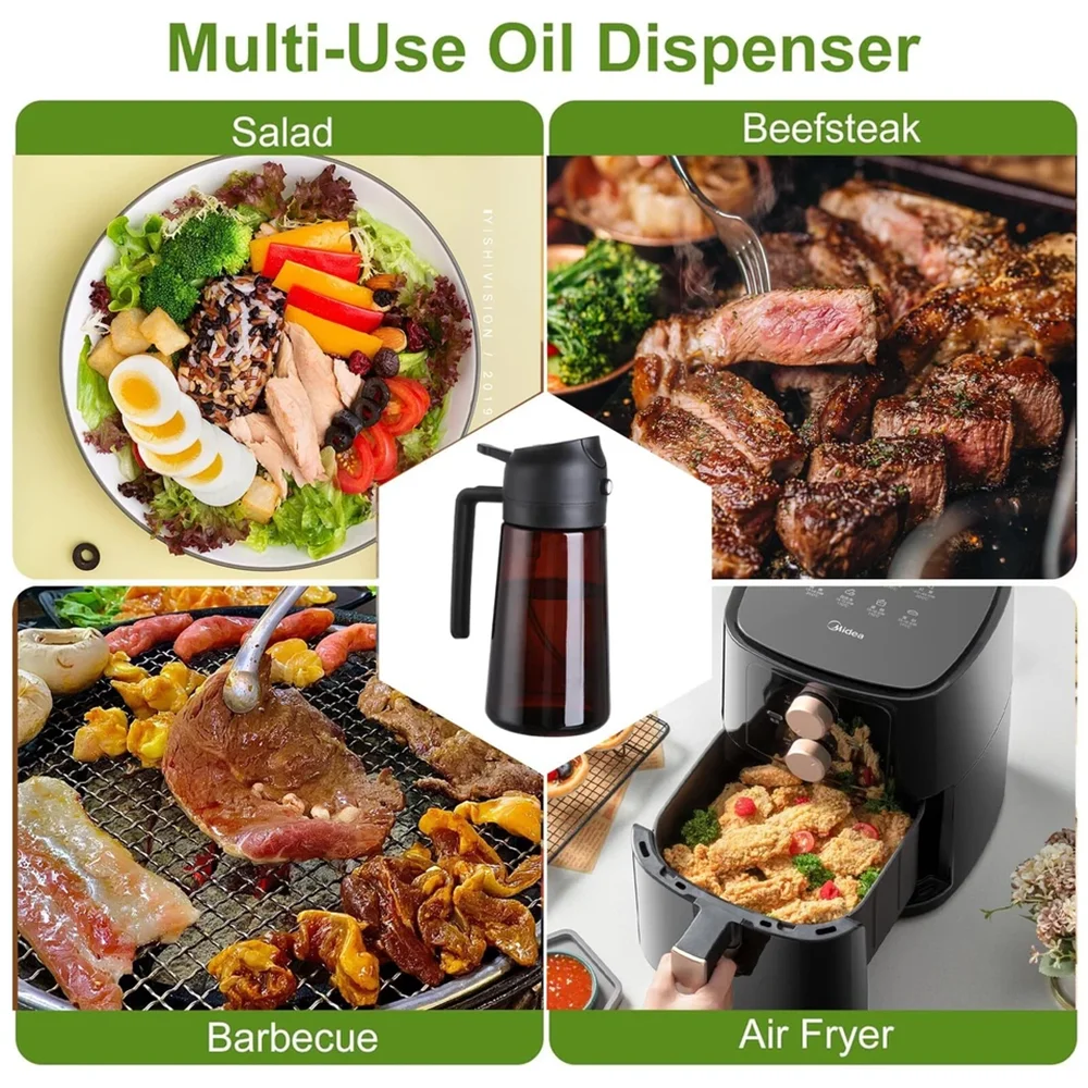 2-in-1 Glass Oil Dispenser & Sprayer