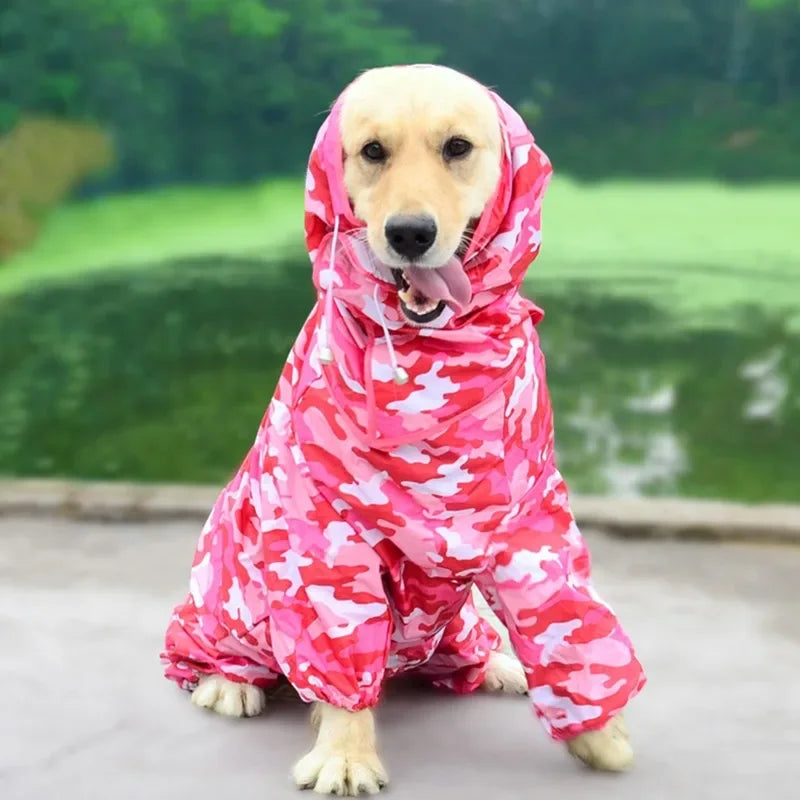 Waterproof Dog Raincoat Hoodie Jacket Rain Poncho Pet Rainwear