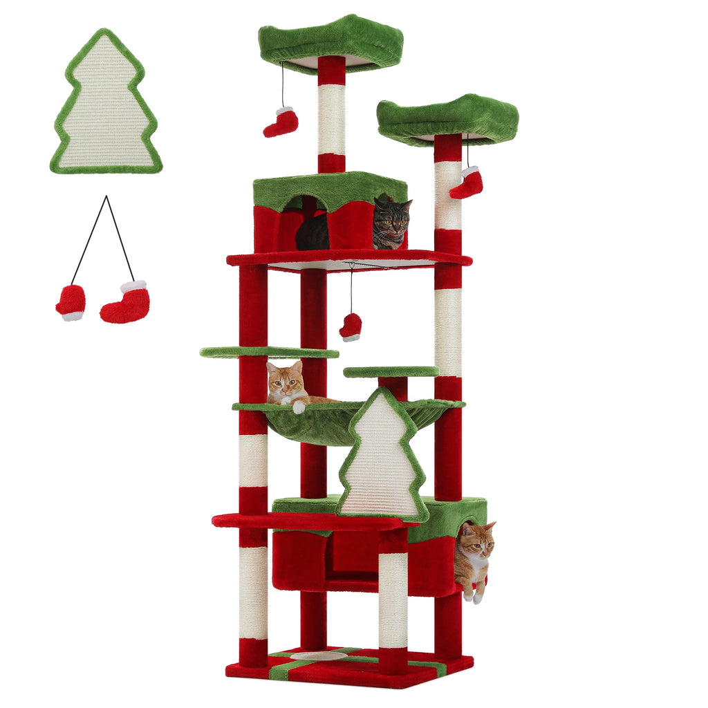 Large Cat Tree and Tower for Indoor Cats With Sisal-Covered Scratching Posts