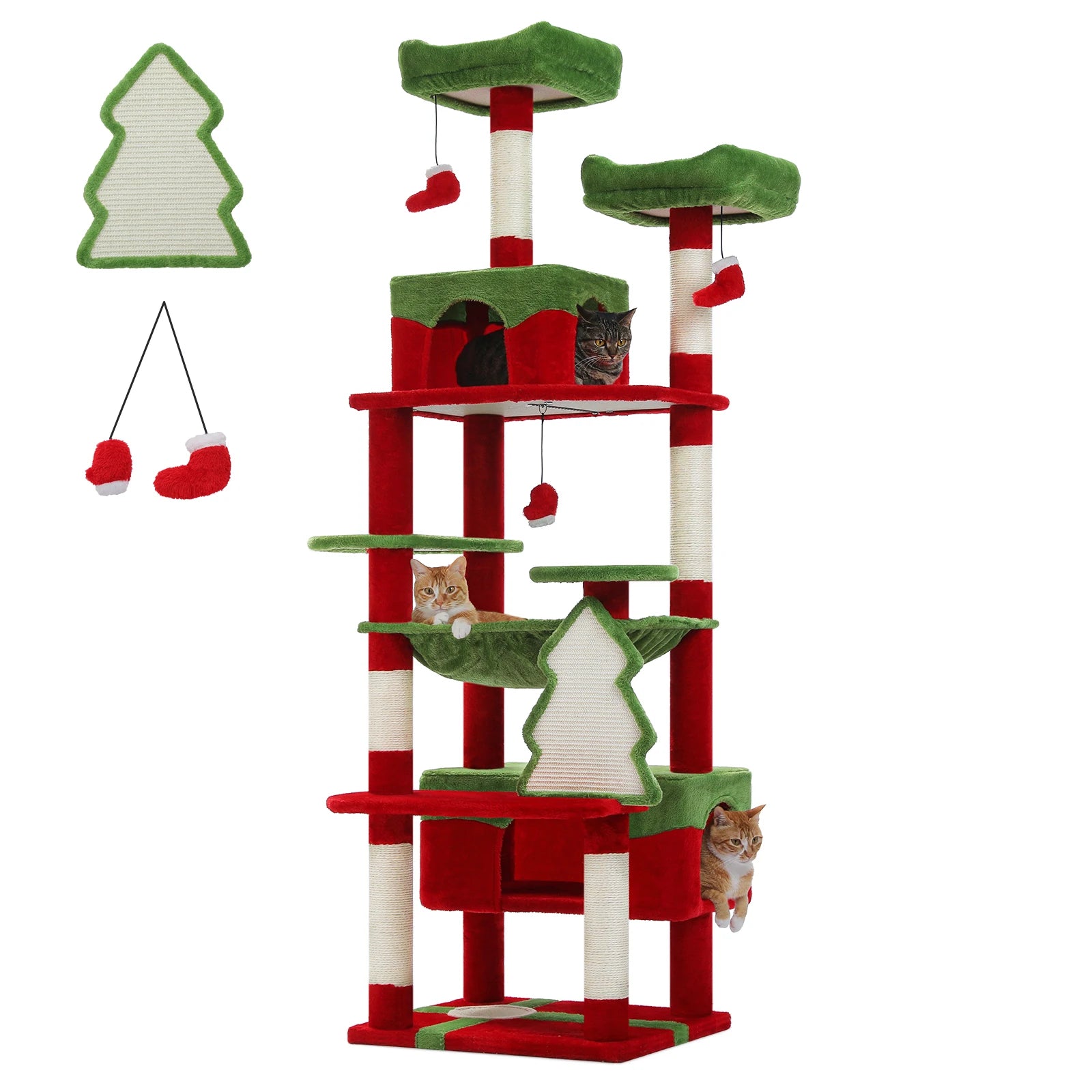 Large Cat Tree and Tower for Indoor Cats With Sisal-Covered Scratching Posts