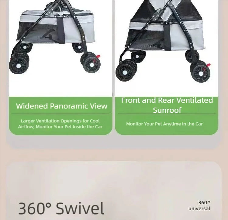 Pet cart, baby cart, small pet cart, lightweight and foldable, suitable for outdoor travel