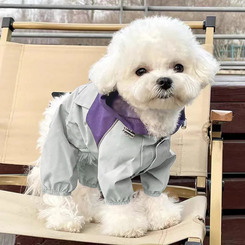 Pet Waterproof Raincoat Four-legged Work Jacket Patchwork Windproof Cat Dog Coats Jackets
