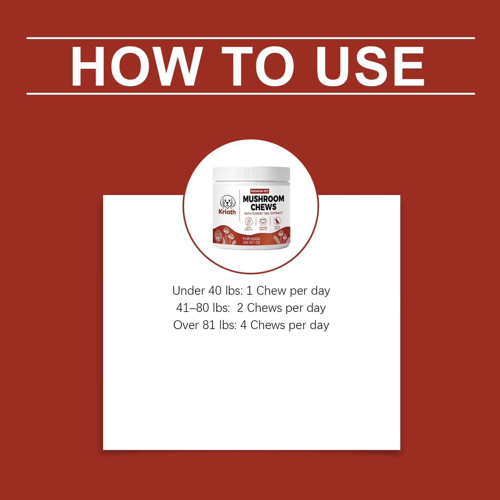 Kriath Beef Flavor Dog Nutrition Chews Improve Pet Vitality Balance Intestinal Flora Skin Coat Wellness