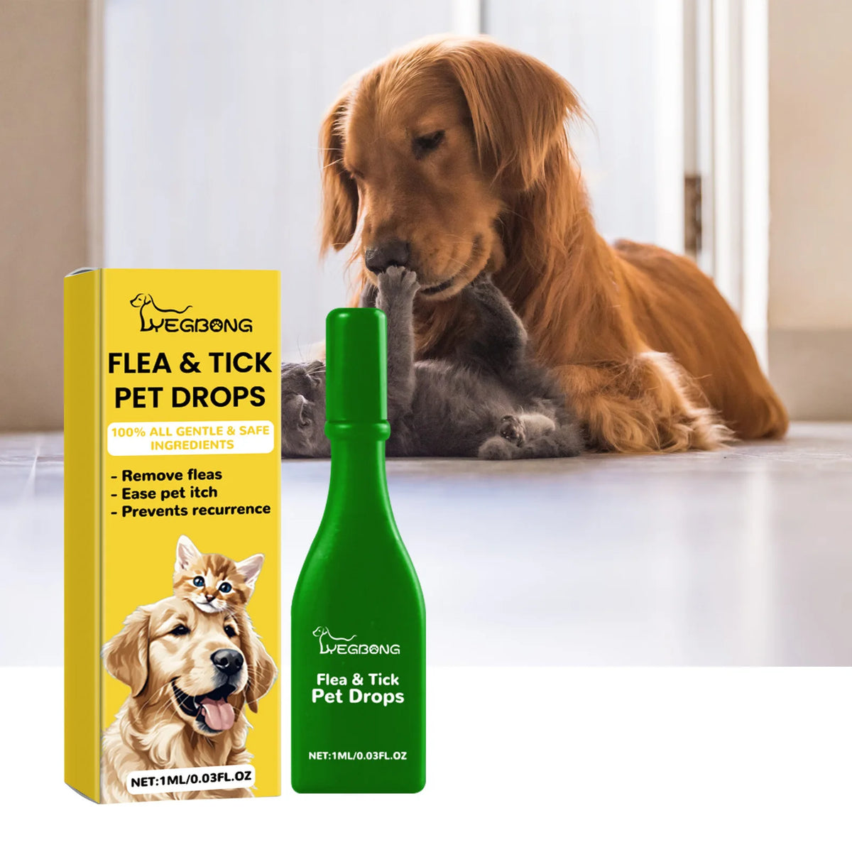 Cat Anti Flea Drops Flea Lice Remove Relieve Skin Itching External Insect Repellent