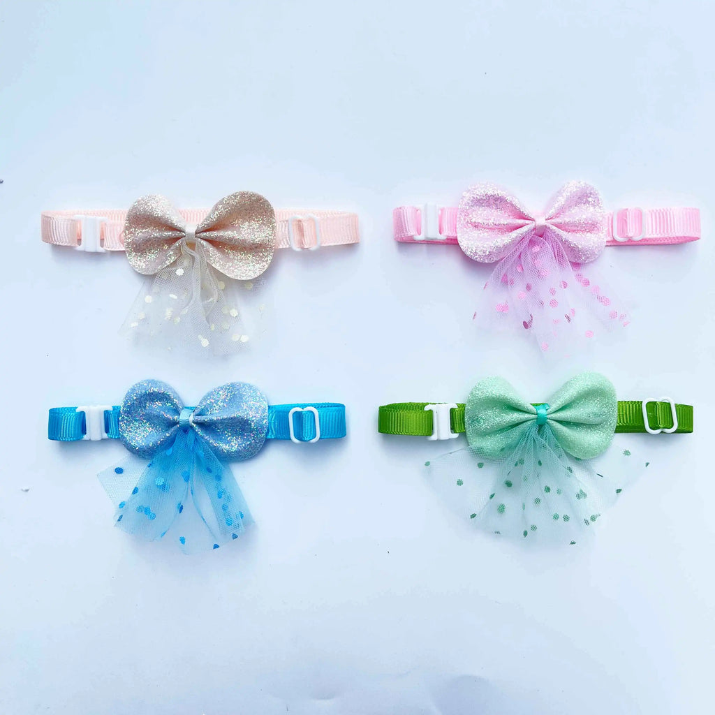 50/100pcs Mesh Dress Dog Bow Ties Cute Pet Bowties Cat Dog Grooming Accessories Puppy Adjustable Collar Dog Bow Ties Supplies