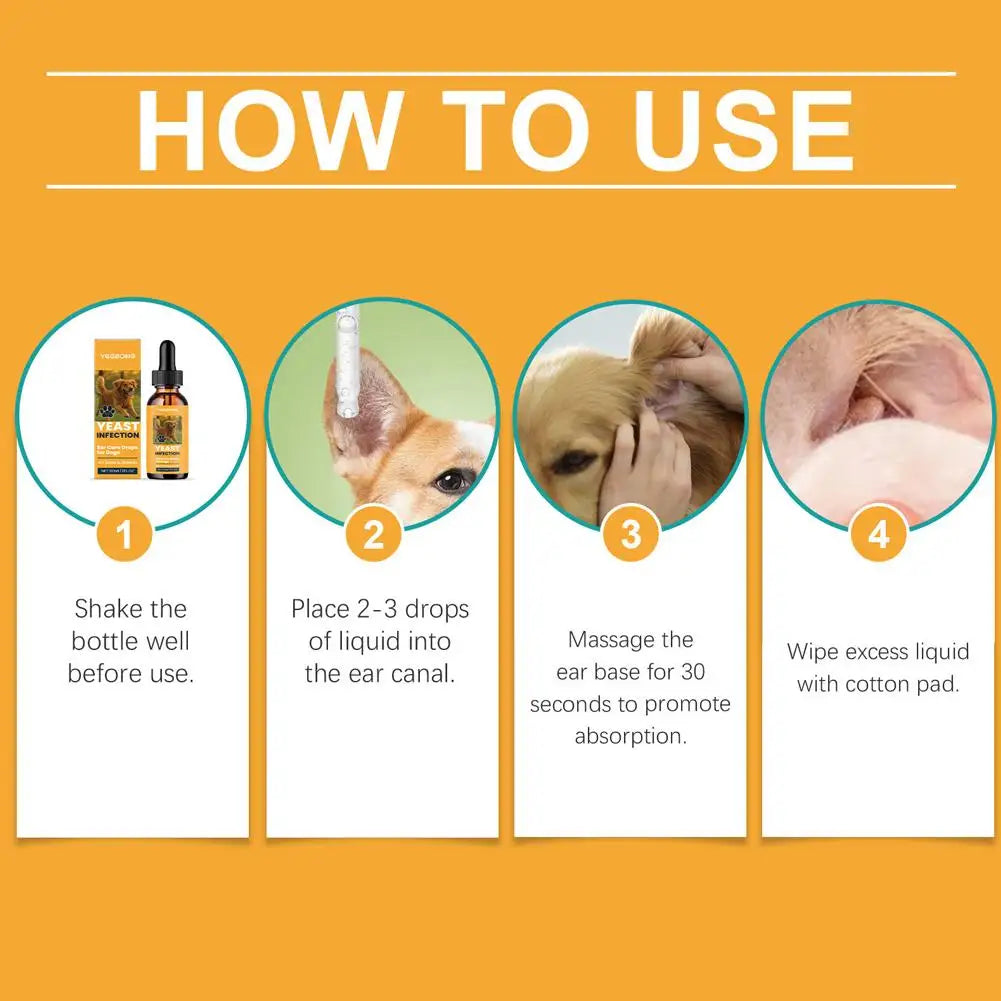 60ml Pet Ear Drops Dissolve Ear Wax Odor Remover