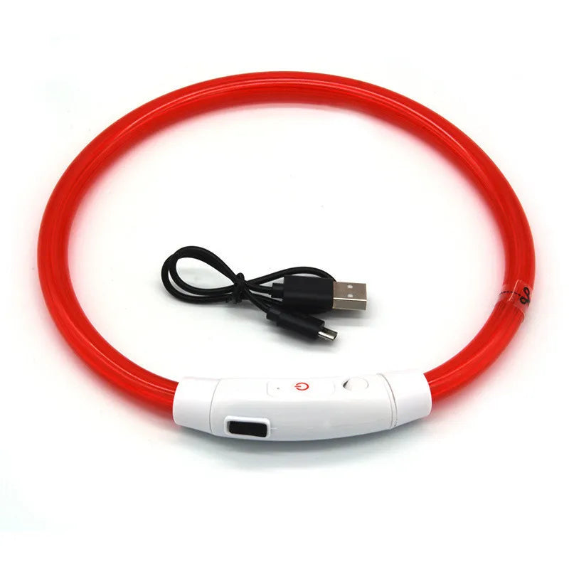 LED Pet Luminous Collar USB Charging Collar Teddy Anti Lost Collar Dog Cat Accessories Supplies