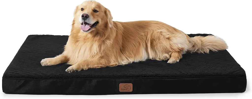 XL Dog Beds Large Sized Dog -Comfy Flat Extra Large Pet Beds with Removable Washable Cover, Orthopedic Egg Crate Foam Mat