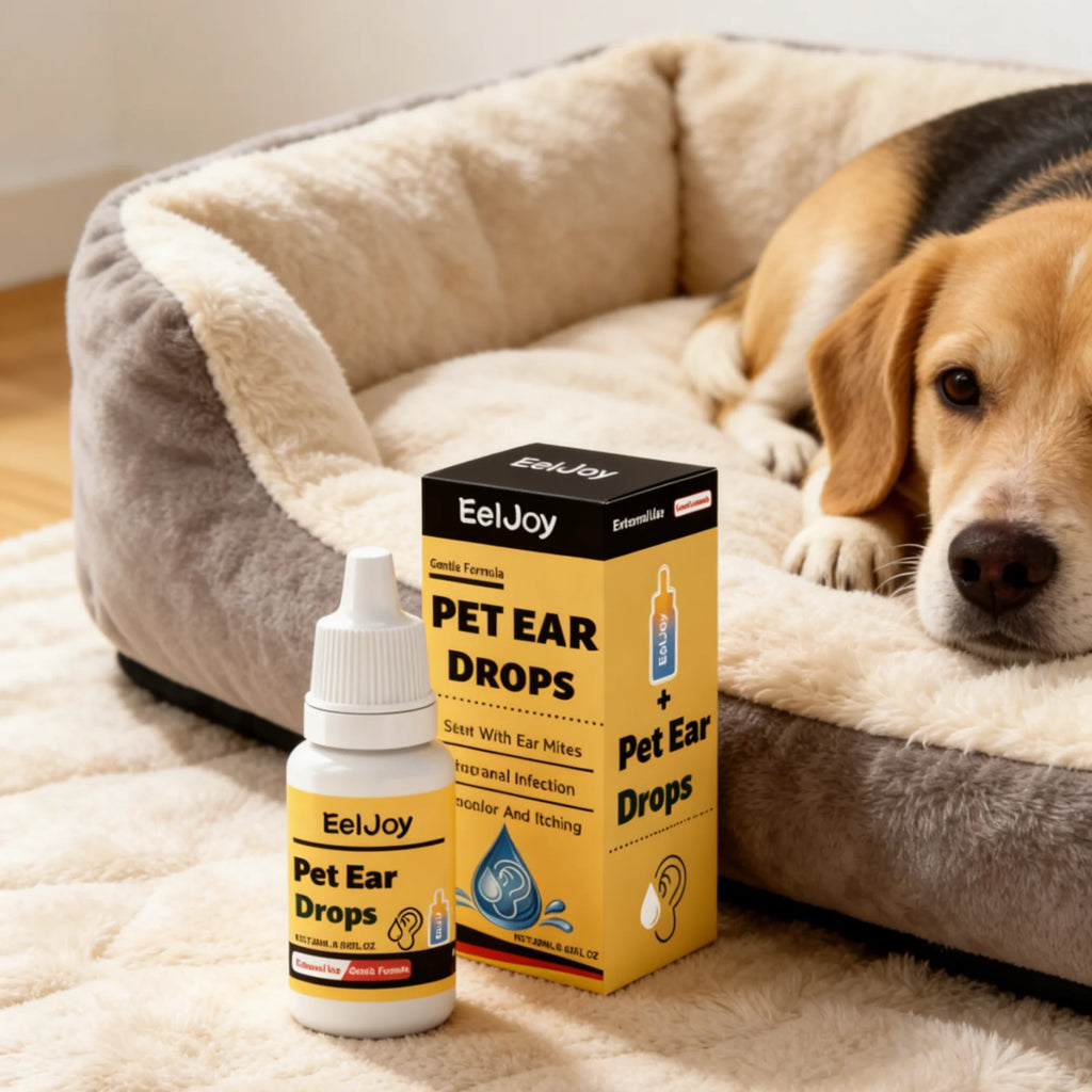 EelJoy Pet Ear Drops for Dog Cat Anti Itch Anti Mite Soothing Skin Moisturizing