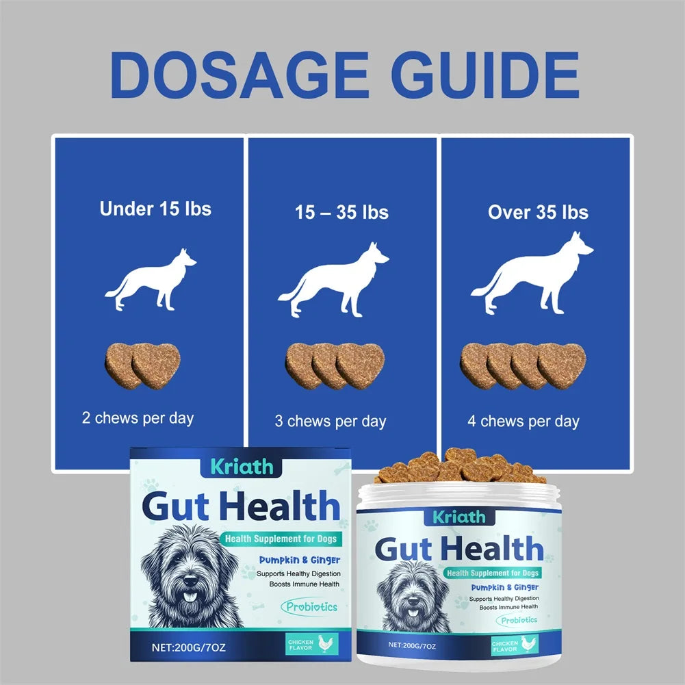 200g Formula Gut Health Supplement for Dogs Formulated Probiotic Chews