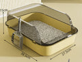 Semi-Enclosed Cat Litter Box Splashproof Kitten Toilet Tray