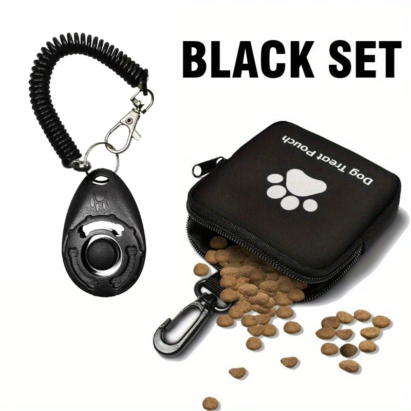 [Dog Training Clicker+Treat Pouch Set]Effective Pet Training Supplies Kit,