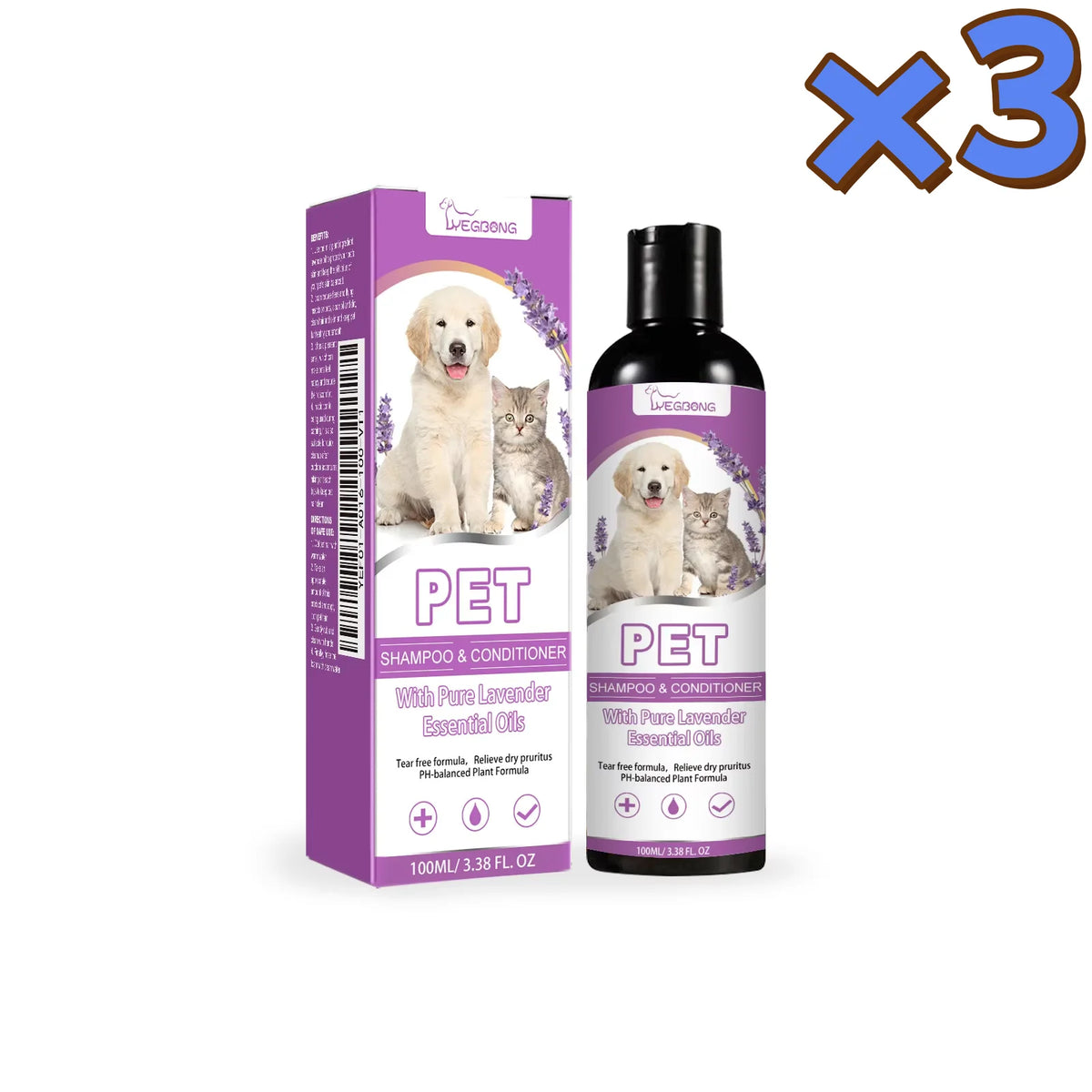 Puppy Kitten Shampoo PH Balanced Moisturizing Coat Anti Mite Flea Killer