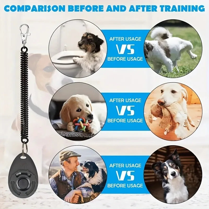 [Dog Training Clicker+Treat Pouch Set]Effective Pet Training Supplies Kit,