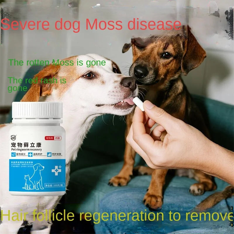 Cat and dog ringworm tablets for itching, skin cat mite, oral dermatitis, acarid, eczema, dog ringworm