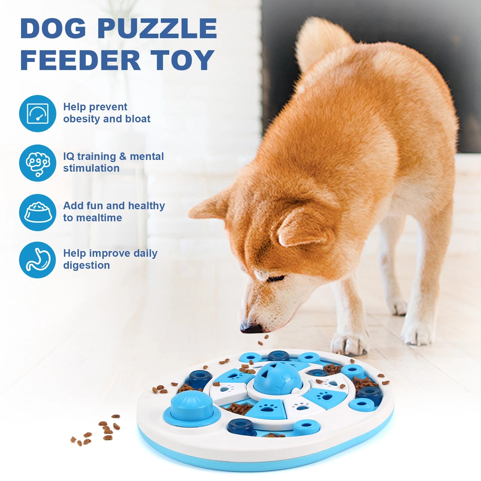 Dog Slow Feeder Food Dispenser Interactive Training Increases Puppy IQ Anti Choking
