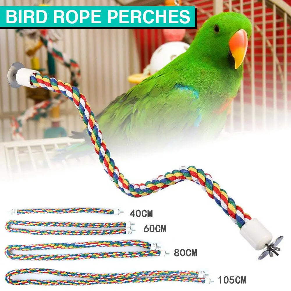 Parrot Rope Hanging Braided Budgie Chew Rope Bird Cage