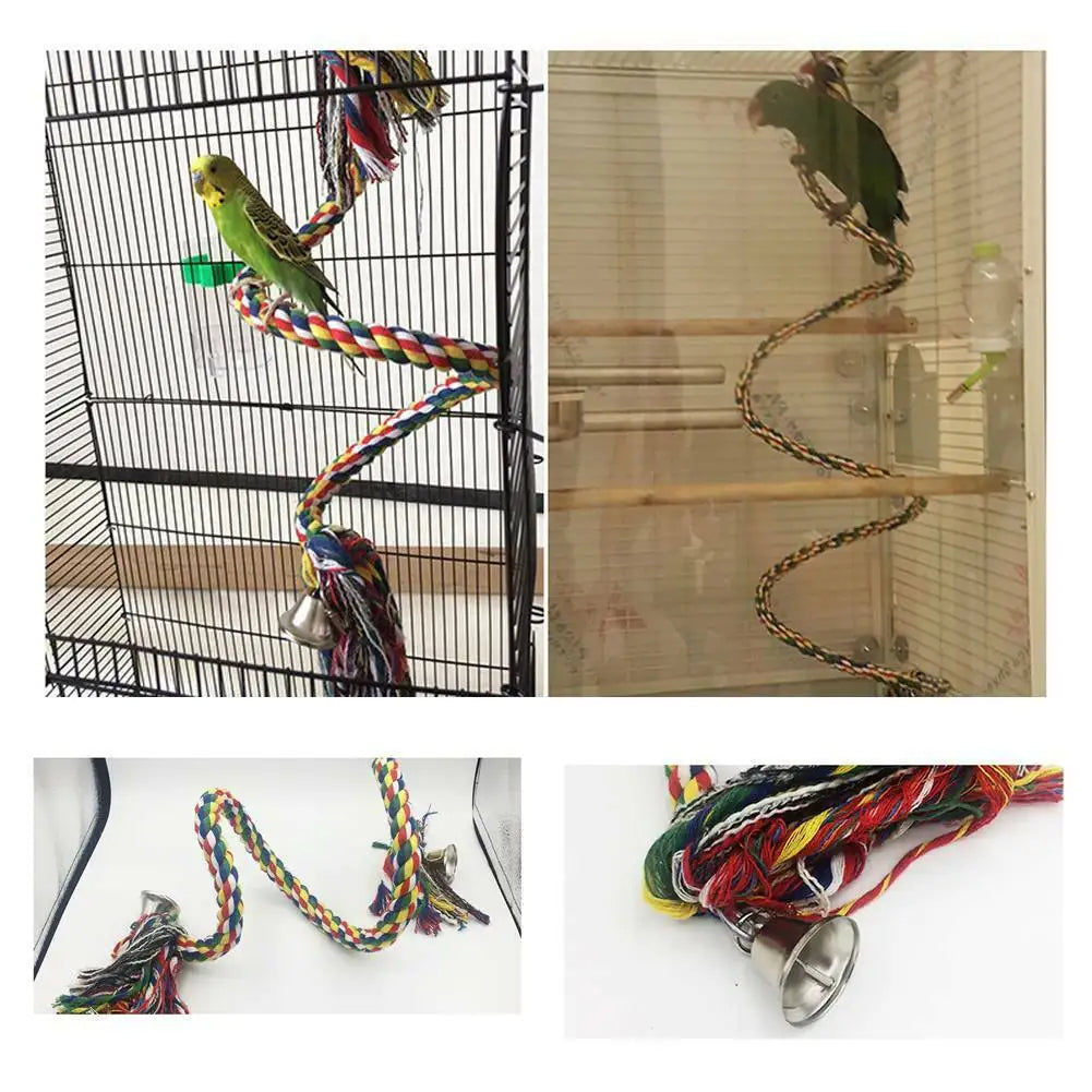 Parrot Rope Hanging Braided Budgie Chew Rope Bird Cage