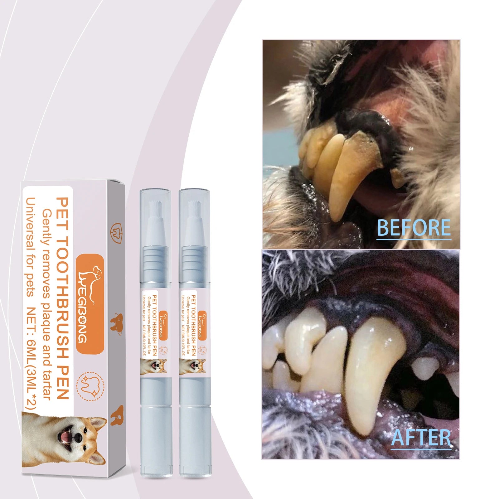 Pet toothbrush pen dog cat tartar calculus cleaning deodorant deodorant teeth cleaning pen