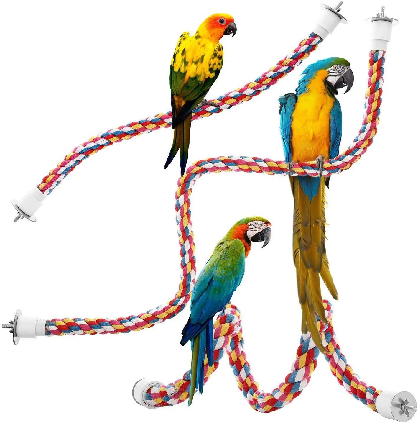 Parrot Rope Hanging Braided Budgie Chew Rope Bird Cage