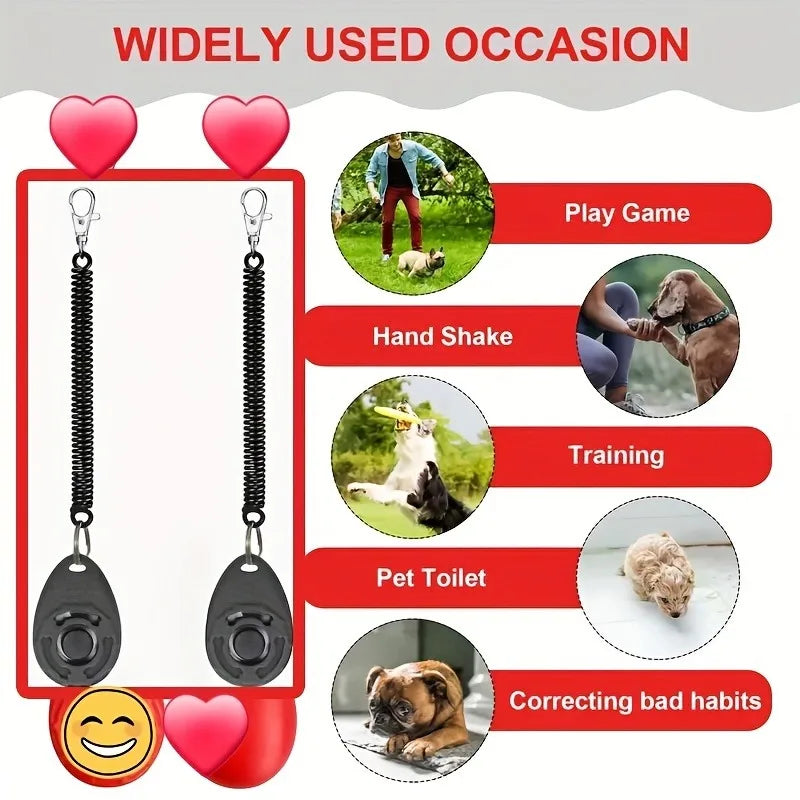 [Dog Training Clicker+Treat Pouch Set]Effective Pet Training Supplies Kit,