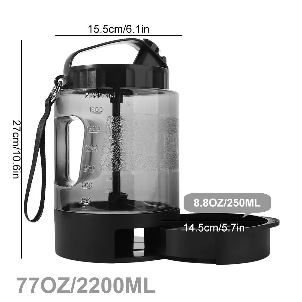 Pet Supplies 77oz/2.2L Pet Drink Travel Bowl 2-in-1 Portable Cats Water Feeder Bowls Leak Proof